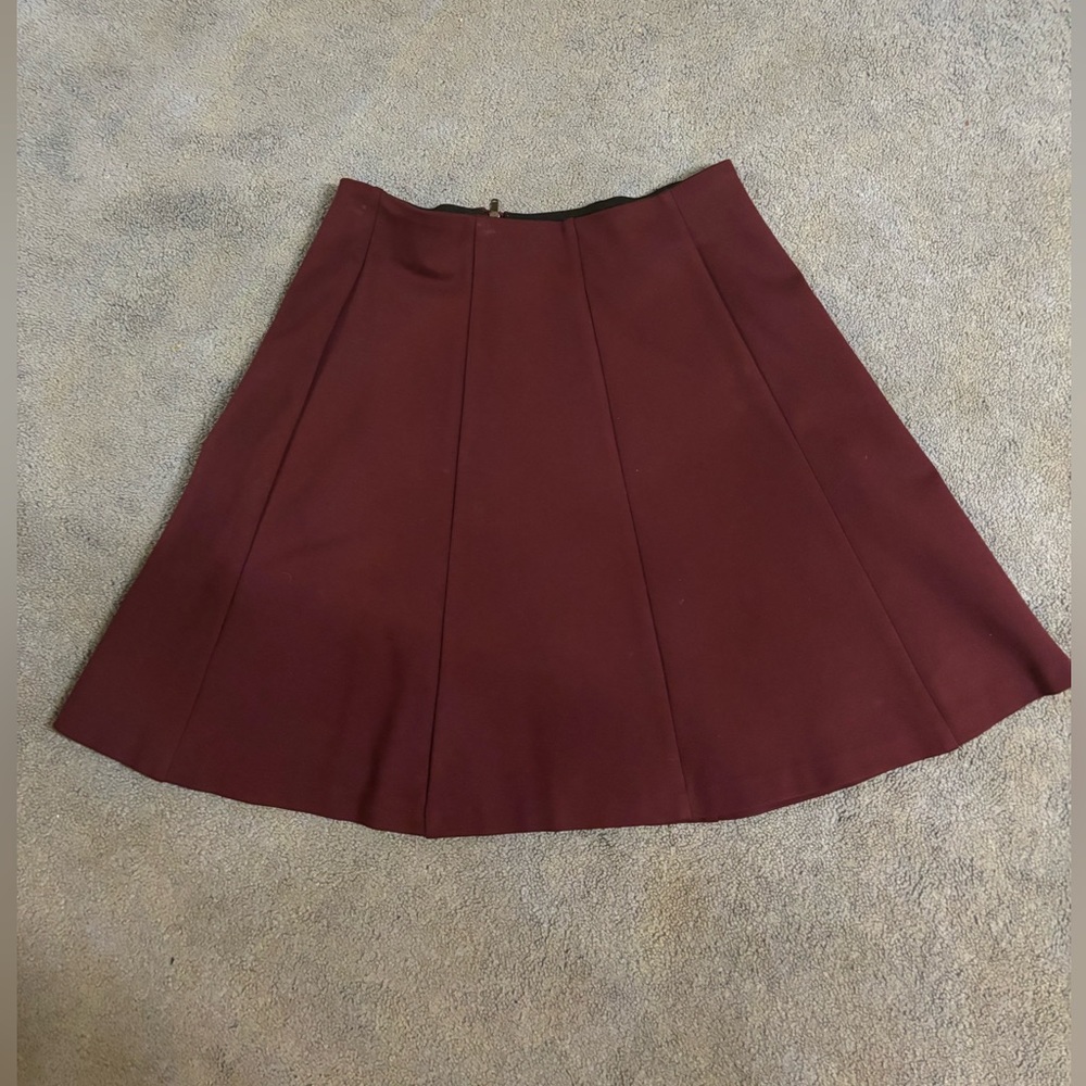 Burgundy A Line Skirt